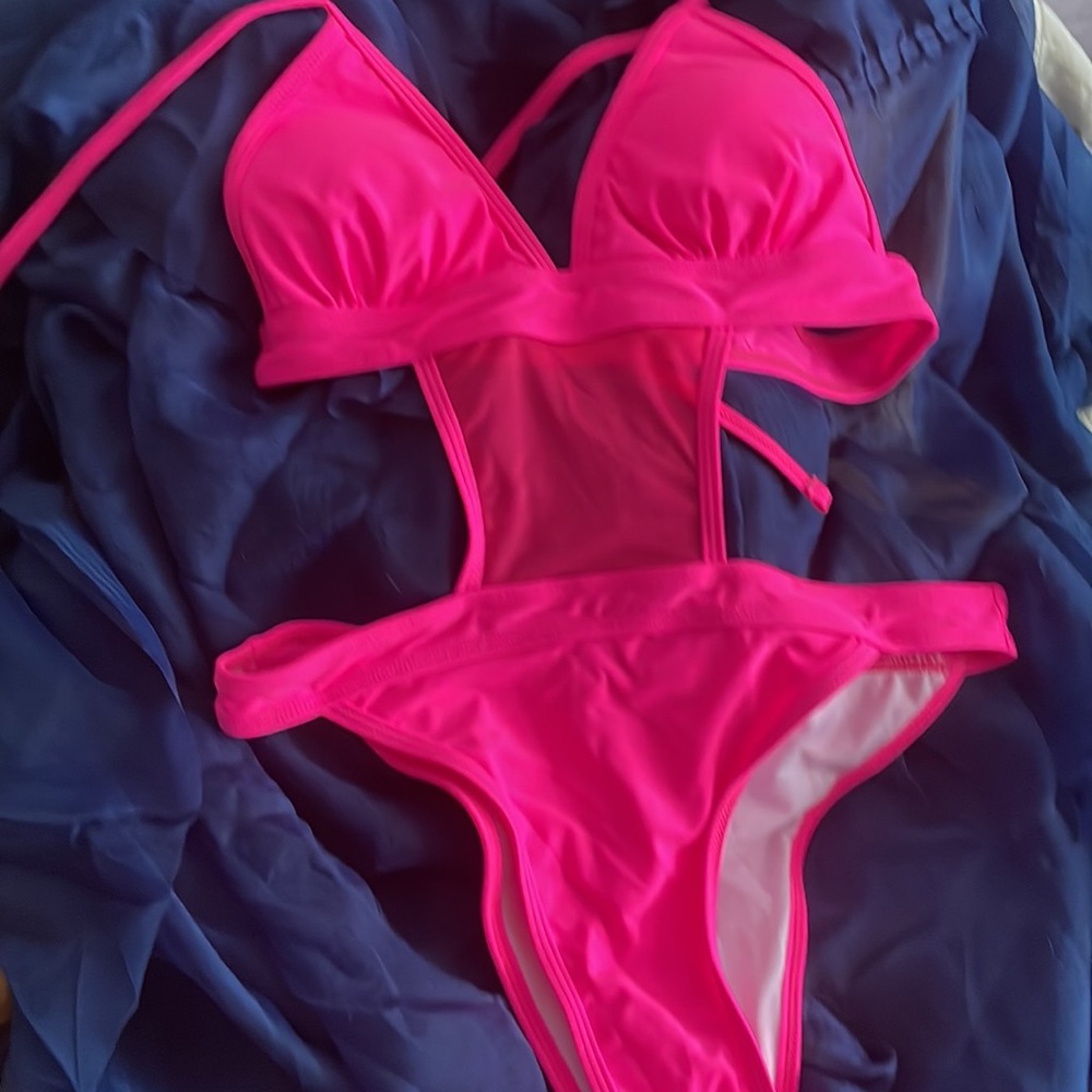 🎀 Rave One Piece Mesh Pink Swimsuit - New Women | Color: Pink | Size: S. NWTS